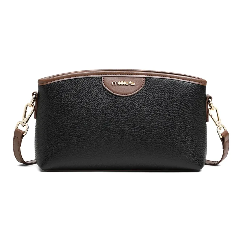 MILLIE'S Cow Leather With Synthetic Leather Crossbody Bag, Shoulder Bag Regular Women's Black-3