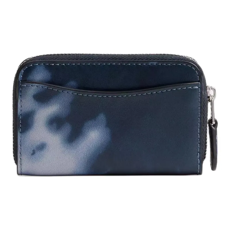 COACH Zip Around Smooth Leather Wallet Small Size Women's Midnight Navy-2