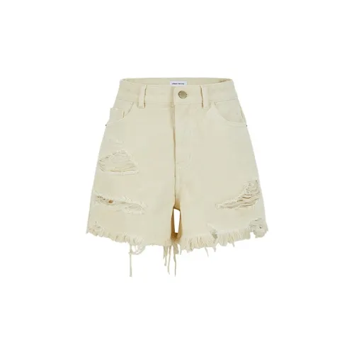 URBAN REVIVO Denim Shorts Women's Off White