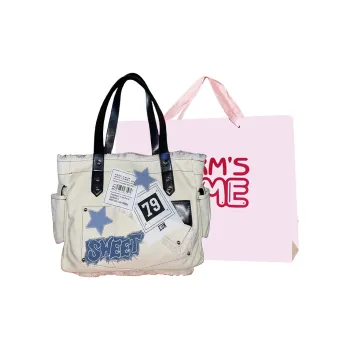 Worm's Home Canvas Tote Bag Shopping Bag Shoulder Bag Canvas Bag Women's White