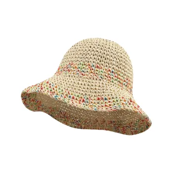SLEEPYWALK Straw Woven Bucket Hats Women's