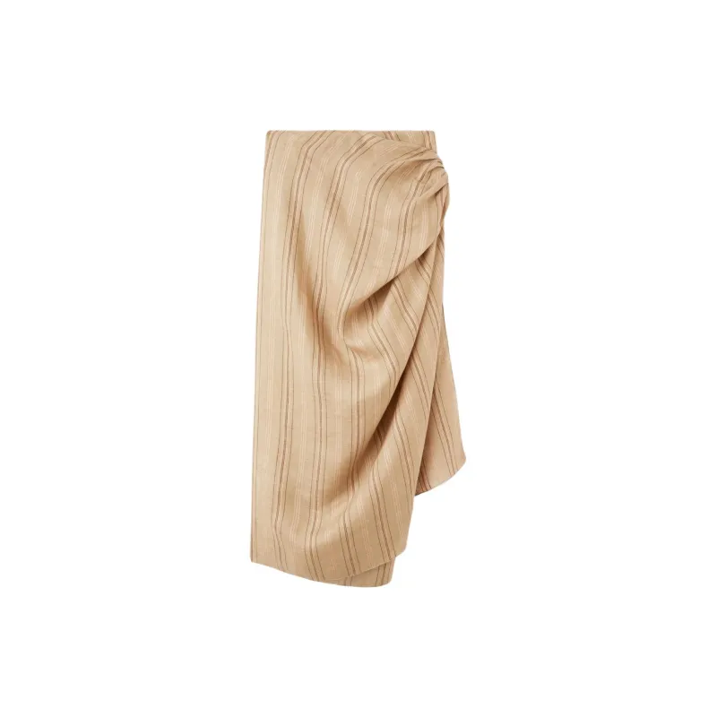 Loro Piana SS24 Casual Long Skirts Women's Black Sugar Brown-1