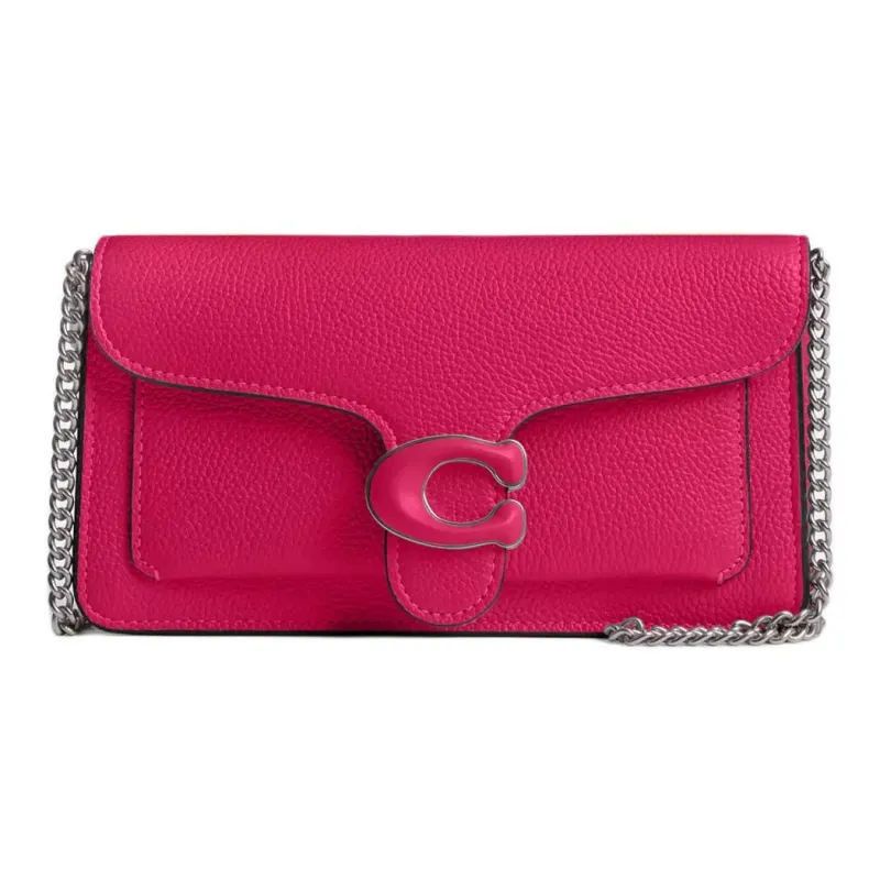 COACH Tabby Pebbled Leather Clutches Shoulder Bag Crossbody Bag Small Size Women's Dragon Fruit Red-0