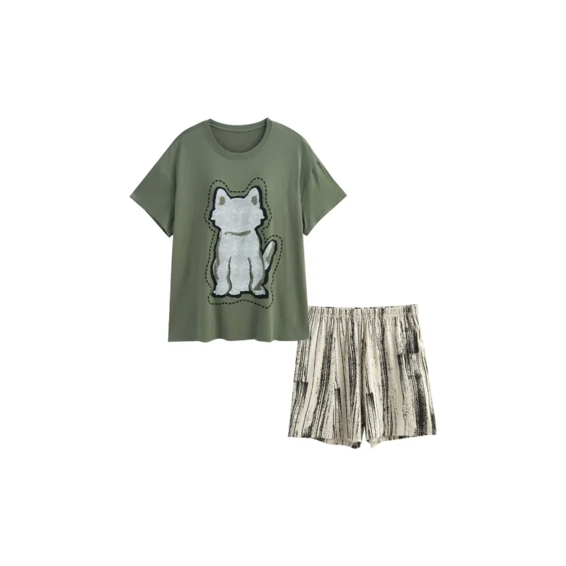 Dream Heart Pajama Set Women's Green-0