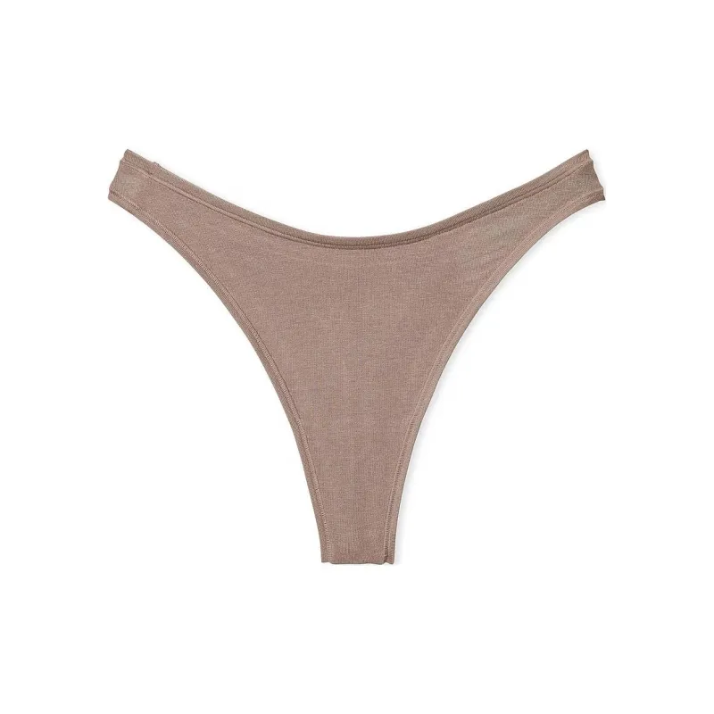 Victoria's Secret PINK COTTON HIGH-LEG THONG PANTY / Iced Coffee Underpants Women's 1 Pack Gantcher-0