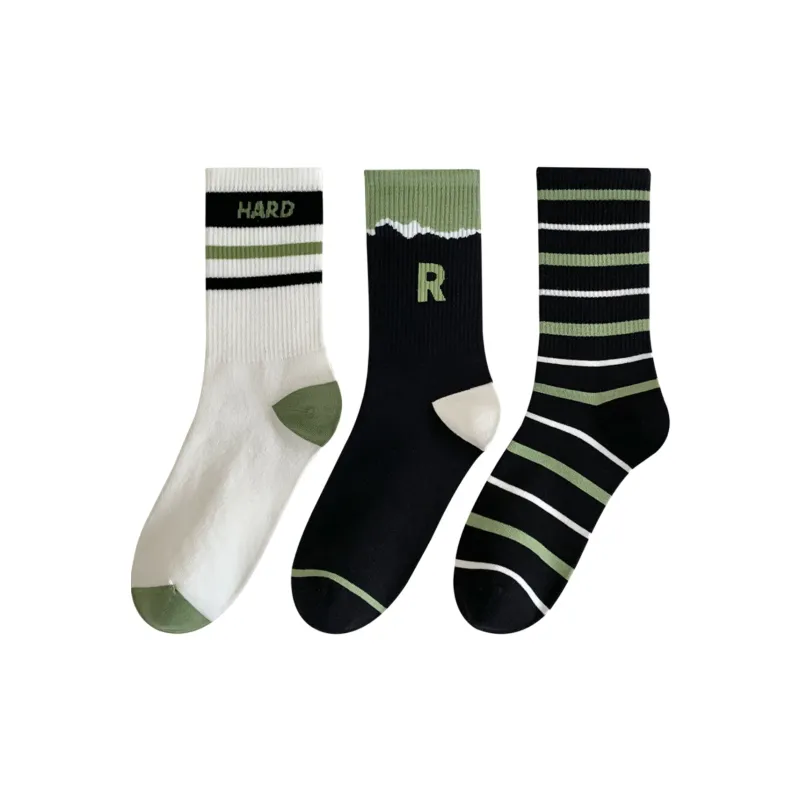 XXLLG Mid Calf Socks Men's 3 Pack-9