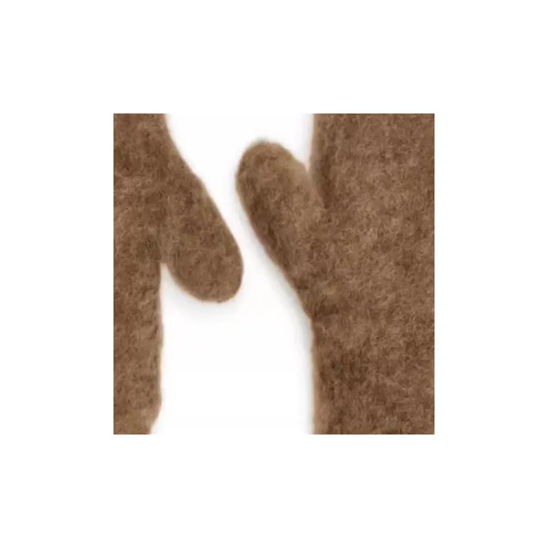 ARKET Mohair Wool Polyamide Elastane Knit Gloves Women's Brown-1
