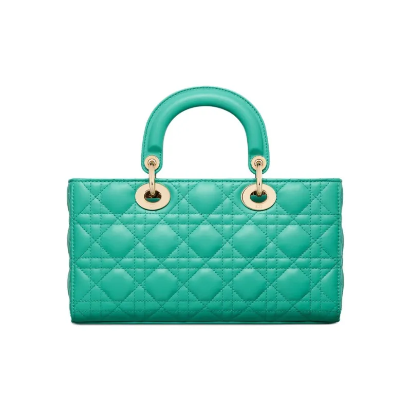 DIOR DIORIVIERALady D JOY Lambskin Shoulder Bag Crossbody Bag Handbag Medium Size Women's Tiffany Blue Color-2