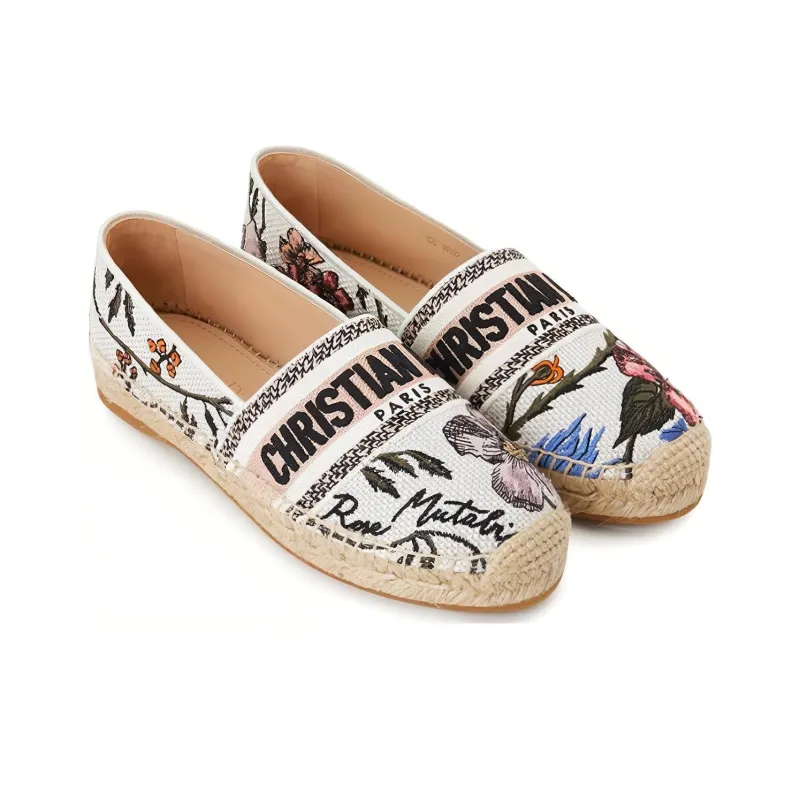 DIOR Granville Espadrilles Women's White Floral-1