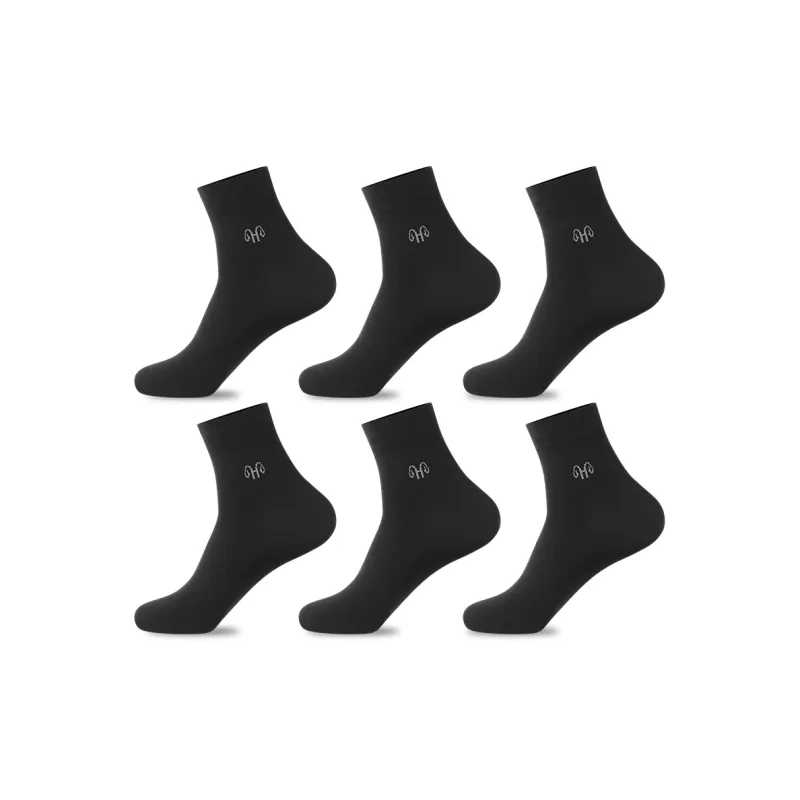 H YXIANG Mid Calf Socks Men's 6 Pack-7