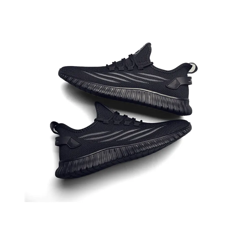 Bansley Breathable Lightweight Low Top Running Shoes Men's Black-4