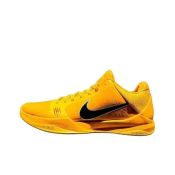 Nike Zoom Kobe 5 Cushioning Anti Slip And Wear Resistant Grip Low Top Basketball Shoes Men's Yellow