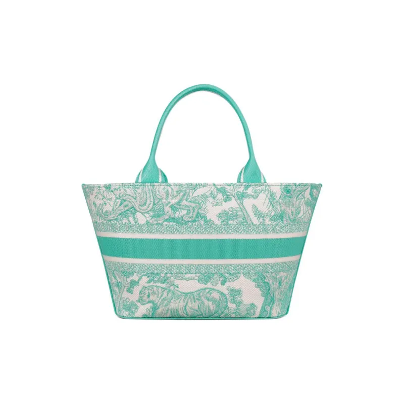 DIOR DIORIVIERA Aquamarina Toile De Jouy Embroidery Totes Handbags Women's Mint Green-3