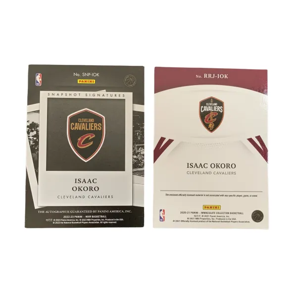 PANINI 2022 23 NOIR Isaac Okoro Card 94/99+2021 Rising Stars IMM Window Jersey 76/99 Sports Cards 2 Pcs-1