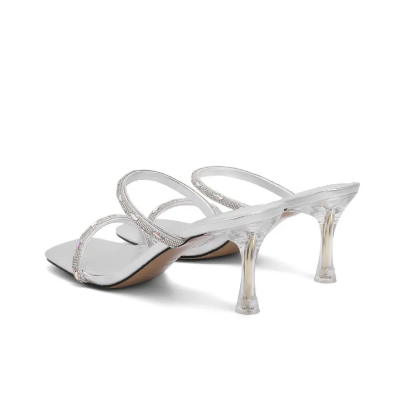 BELLE Rubber Sole Rhinestone Quiet Slip Resistant Abrasion Resistant Slide Slippers Women's-3