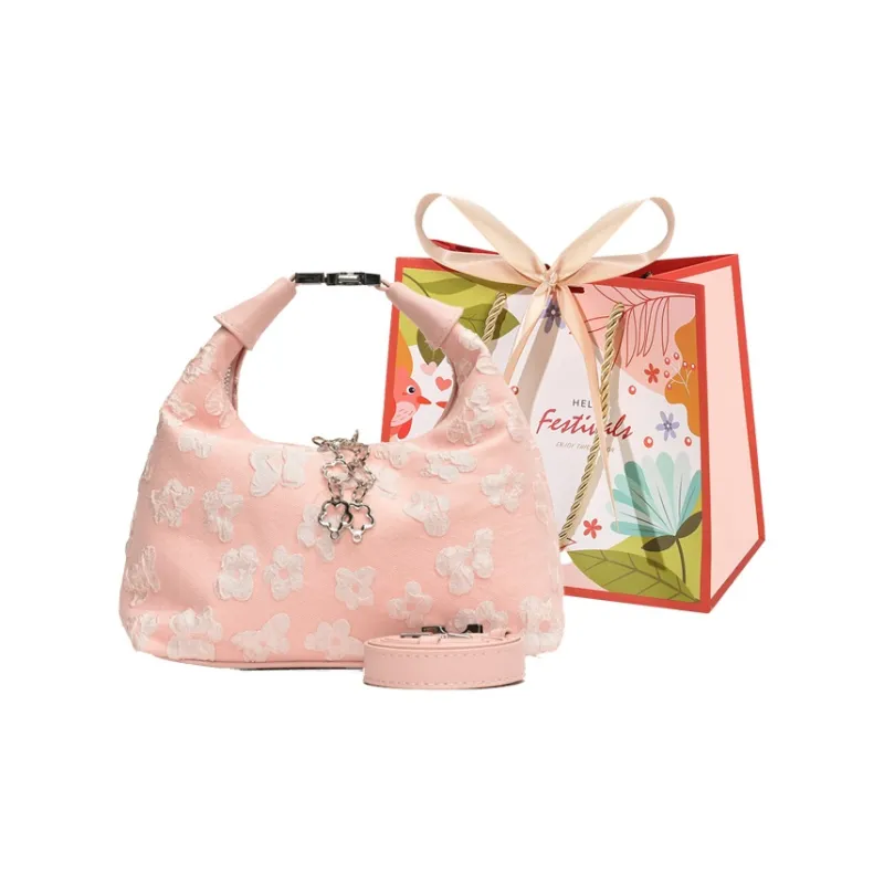 Cwatcun Oxford Crossbody One Shoulder Handbag Women's White/Pink/Black-6