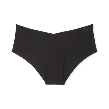 Victoria's Secret PINK NO SHOW CHEEKY PANTY / Pure Black Underpants Women's 1 Pack Pure Black
