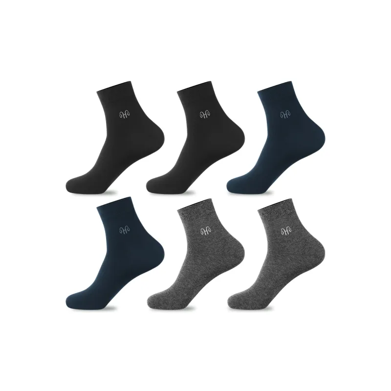 H YXIANG Mid Calf Socks Men's 6 Pack-0