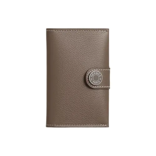 HERMES Card Holders Elephant Gray