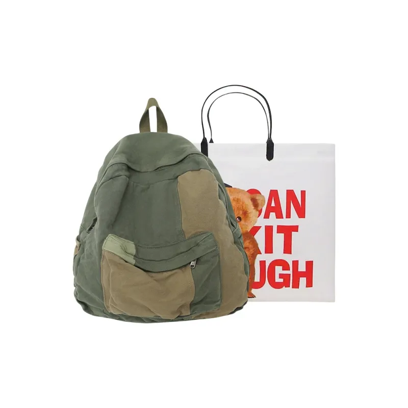 Worm's Home Canvas Backpack Regular Unisex Army Green/Red/Yellow/Black/Blue-10