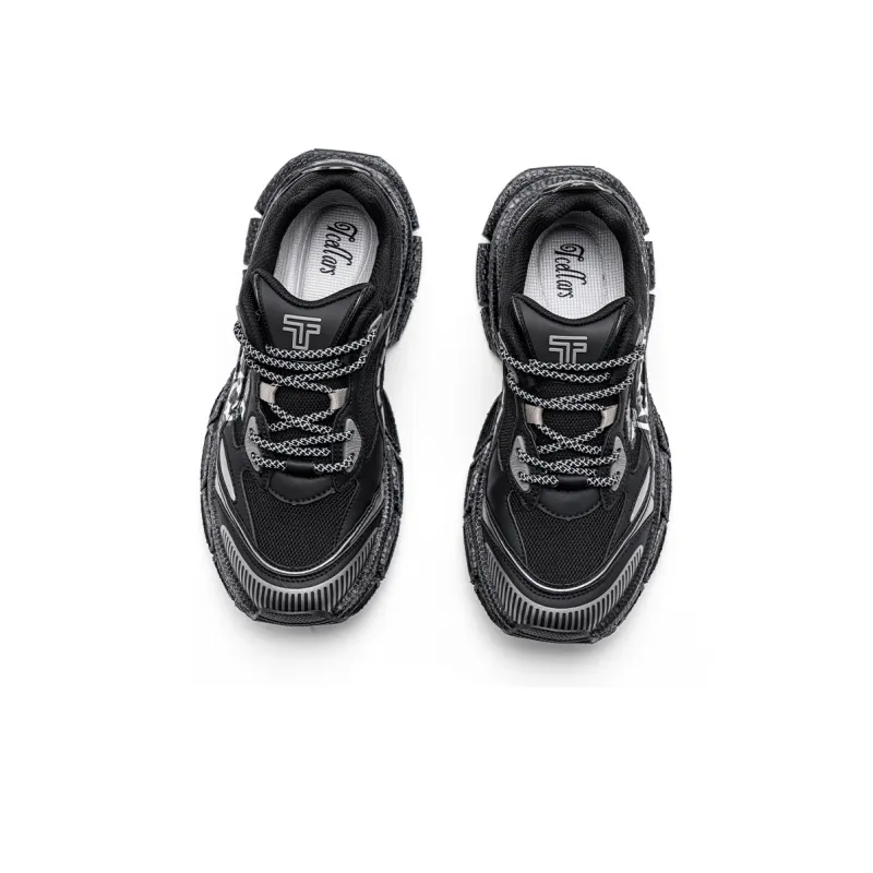 TCELLARS Cushioning Abrasion Resistant Lightweight Height Increasing Mat Low Top Chunky Sneakers Unisex-43