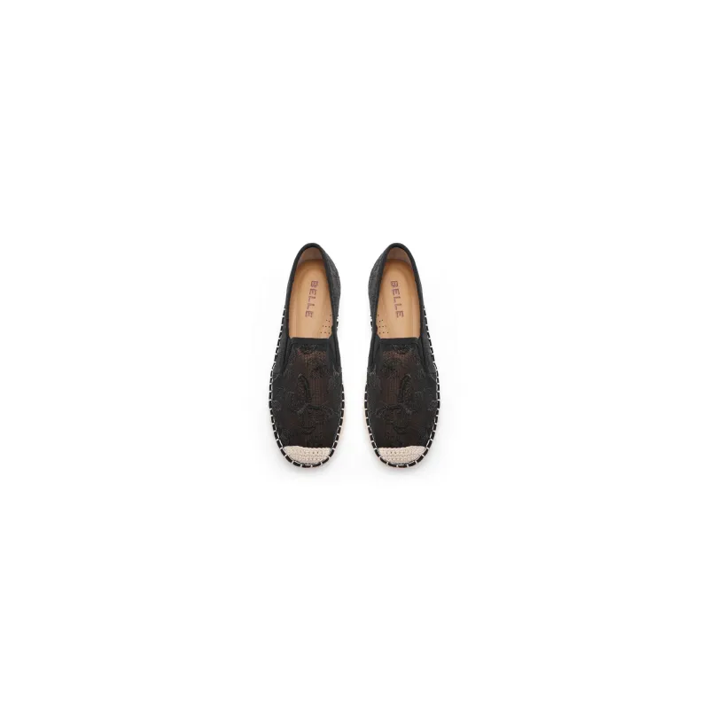 BELLE Espadrilles Women's Gold, Black-6