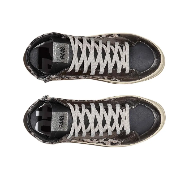 P448 High-Top Skateboard Shoes Women's Black-2