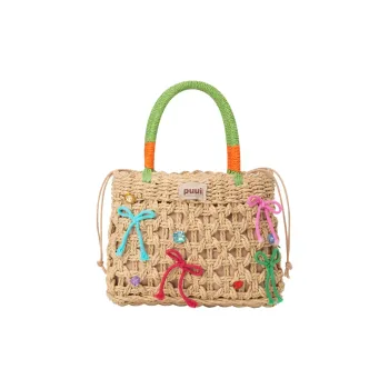 Puui Polyester Straw Bag, Crossbody Bag, Handbag Regular Women's