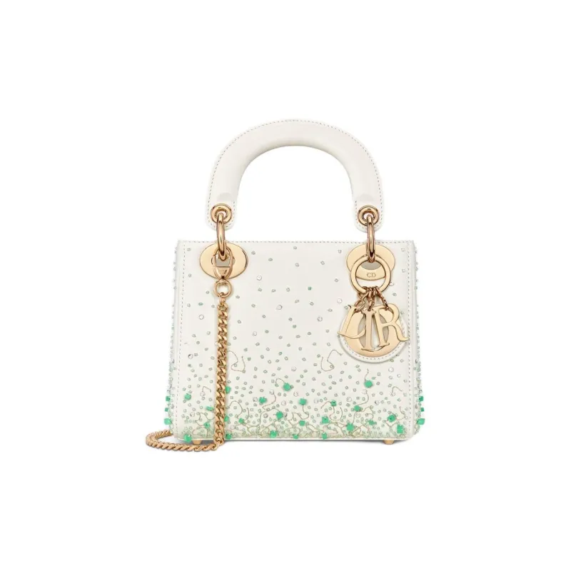DIOR Gradient Embroidered Calfskin Shoulder Bag Crossbody Bag Handbag Mini Women's Green-1
