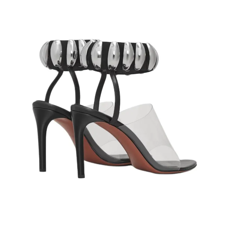Alaia Strap Sandals 9cm Women's Black-3