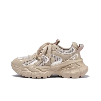 SELAIYA Slip Resistant, Breathable, Height Increasing Low Top Chunky Sneakers Women's Khaki