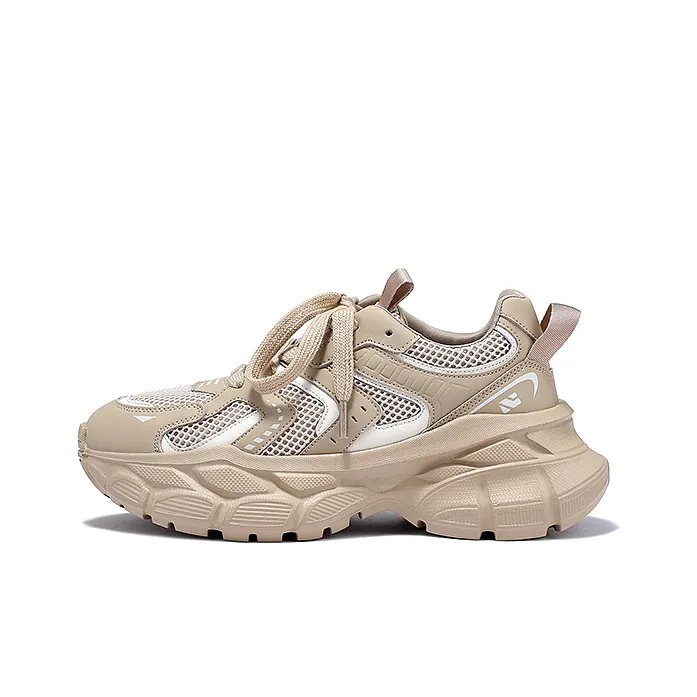 SELAIYA Slip Resistant, Breathable, Height Increasing Low Top Chunky Sneakers Women's Khaki-0