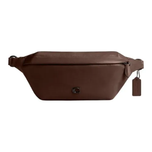 COACH Leather Fanny Pack Large Size Women's Maple Color
