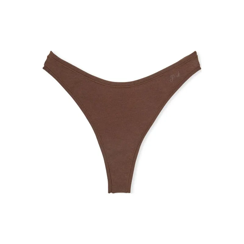 Victoria's Secret PINK COTTON HIGH-LEG THONG PANTY / Ganache Underpants Women's 1 Pack Gantcher-0