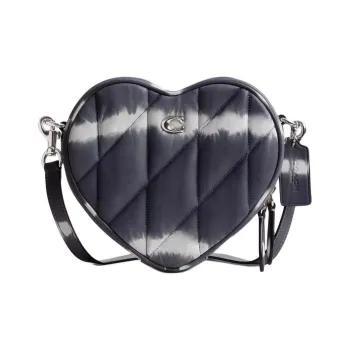 COACH Heart Nappa Leather Shoulder Bag Crossbody Bag Small Size Women's Midnight Navy Multicolor