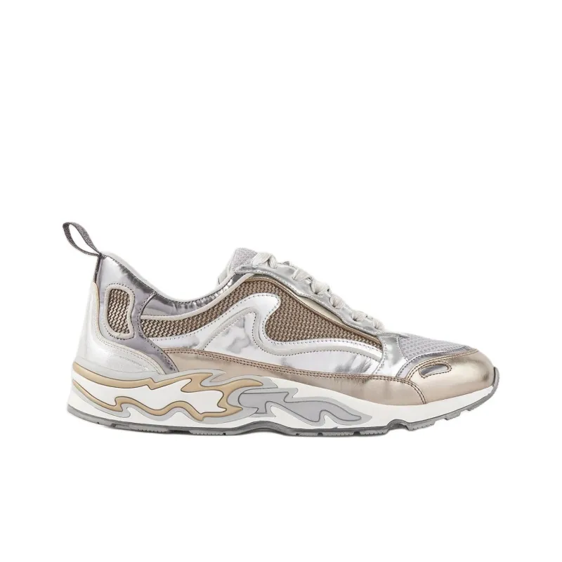 Sandro Low Top Casual Shoes Women's Silver-1