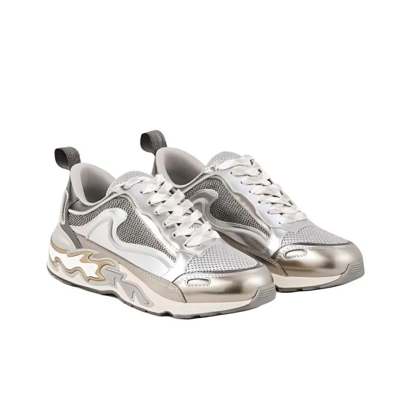 Sandro Low Top Casual Shoes Women's Silver-2