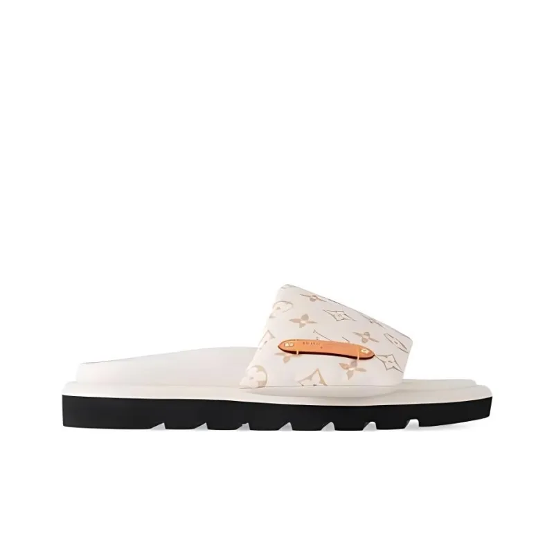 LOUIS VUITTON Pool Pillow Comfort Slide Slippers Women's Beige-1