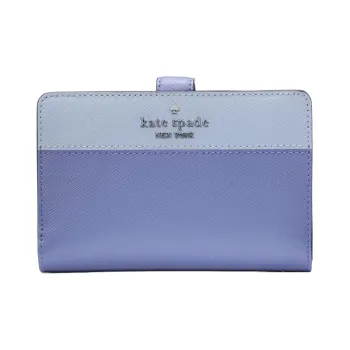 Kate Spade Saffiano Leather Wallet Medium Size Women's Blue Iris Multicolor