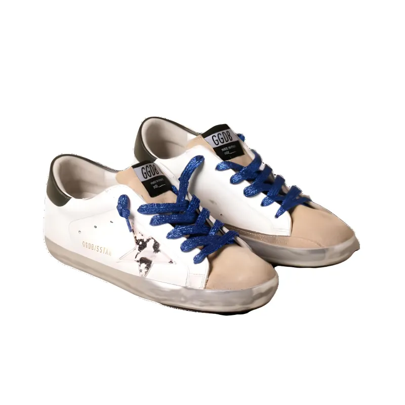 Golden Goose Super Star Stylish Skateboarding Shoes Women's White Brown Black Distressed Style-2