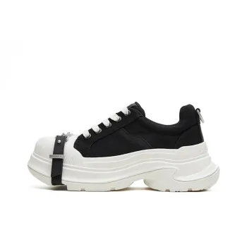 ABCICEY Anti Slip Wear Resistant Low Top Canvas Shoes Unisex Black White