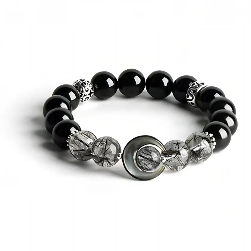 DAN DREAM Obsidian Jade Bracelet Hand Accessory Unisex-5