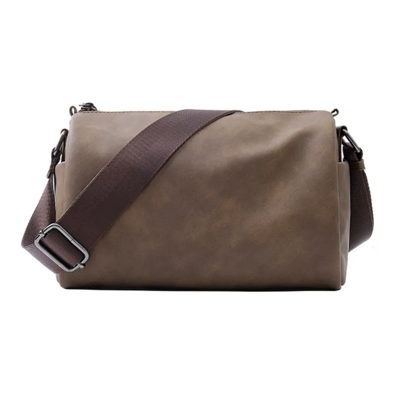Slazenger PU Adjustable Strap Street Style Shoulder Bag Crossbody Bag Regular Unisex Black/Dark Gray/Khaki-7