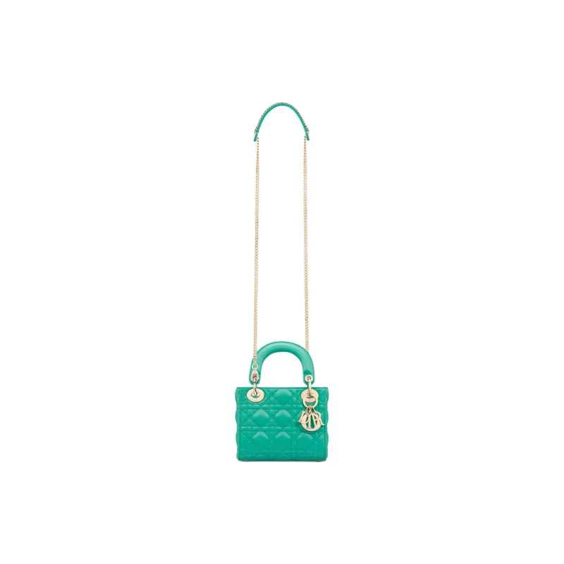 DIOR Lady Dior Lambskin Lady Dior Bag, Shoulder Bag, Crossbody Bag, Handbag Mini Women's Blue Color-1