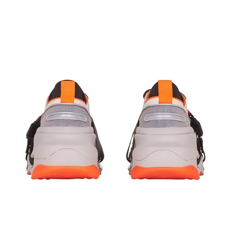 BALMAIN B Bold Abrasion Resistant Low Top Casual Shoes Men's Black Gray Orange-4