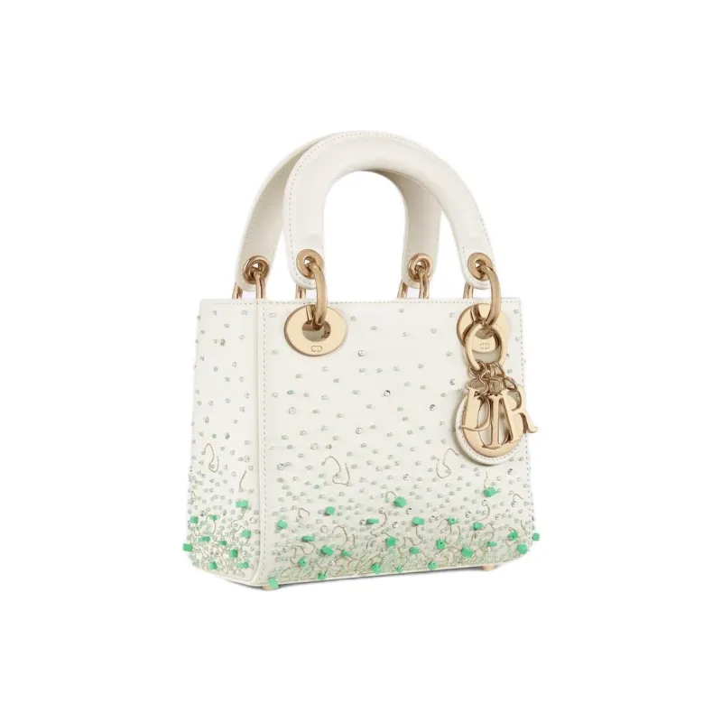DIOR Gradient Embroidered Calfskin Shoulder Bag Crossbody Bag Handbag Mini Women's Green-2
