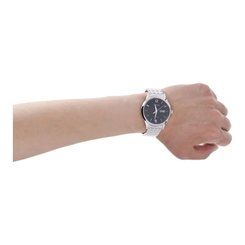 CITIZEN Mechanical Movement Stainless Steel Strap Watch Men's Watch Black Dial NH7500 53E-4