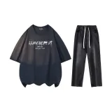 Set (Top in Dark Blue+Pants in Black)