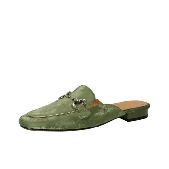 Echo&yolo TPR Sole Abrasion-Resistant Slip-Resistant Wrap-toe Slippers Women's Green Apricot