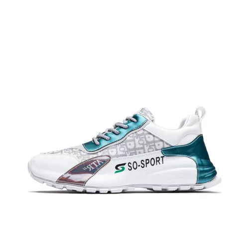 Devanro Platform Chunky Sneakers Height Increasing Wear-Resistant Breathable Slip-Resistant Low-Top Casual Shoes Men's